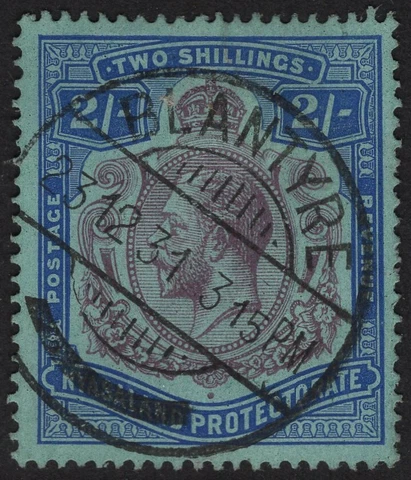 NYASALAND-1926 2/- Purple & Blue/Pale Blue Sg 109 FINE USED Cover
