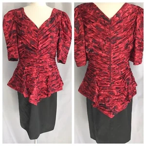 Vintage Jarin by Ruben Panis gerafftes Blumen Popover Kurzarm Kleid So 16 - Bild 1 von 10