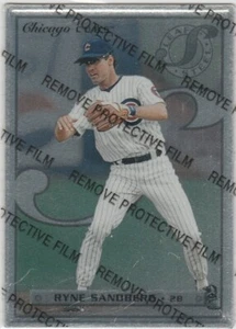 Tarjeta Premium de béisbol RYNE SANDBERG 1996 Chicago Cubs Hoja Acero MLB HOFer! - Imagen 1 de 2