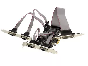 Karte Pcie Parallel IEEE1284 DB25 Lpt Spp ECP Und 4 Ports Serie Com RS232 DB9 - Bild 1 von 3