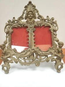 Antique Brass fancy standing photo frame~with glass - Picture 1 of 6