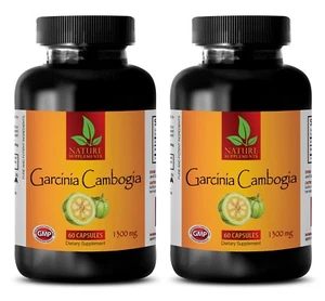 Garcinia Cambogia 100 % pura 1300 mg - Plan de pérdida de peso dieta - 60 % HCA - 2 botellas - Imagen 1 de 12