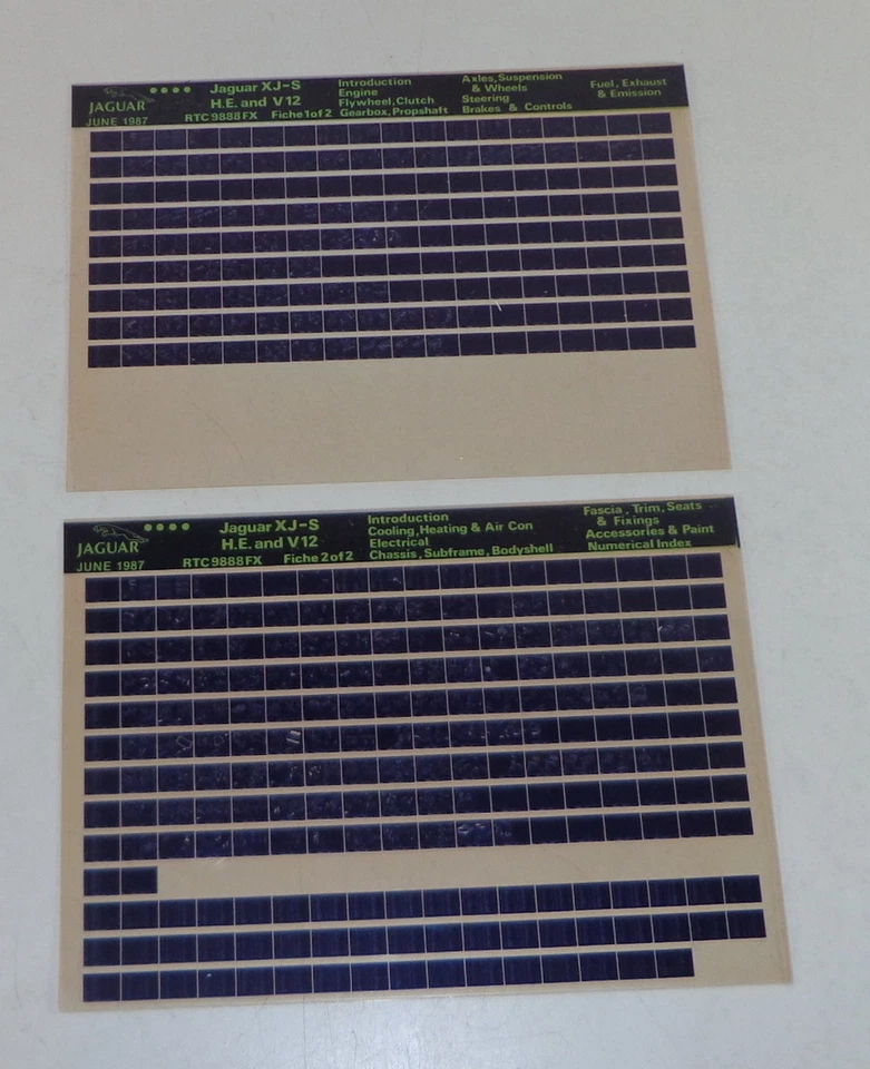 Catalogo Parti Microfich Jaguar XJS H.E E V12 Aggiornato 06/1987 - Immagine 1 di 1