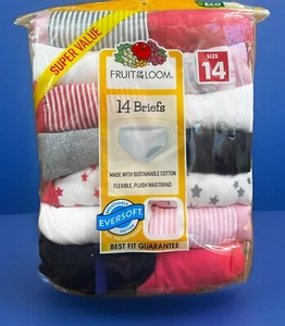 Fruit Of The Loom 14 Pairs Girls' Tag-Free Briefs Sz: 14 96-107lbs. New & Sealed - Picture 1 of 3