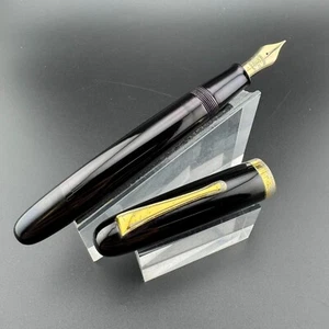 Pluma Estilográfica Ban-Ei Urushi Cuentagotas Oro 14K Platino EF Nuevo en Caja Reparado - Imagen 1 de 14