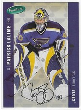 2005-06 PARKHURST PATRICK LALIME FACSIMILE AUTO #427 ST. LOUIS BLUES 016/100