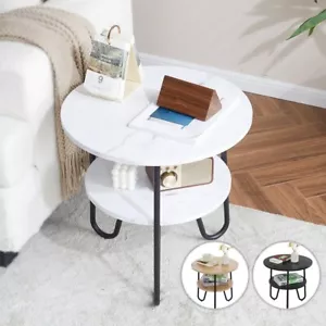 Mingone Beistelltisch Couchtisch Rund Kaffeetisch Balkontisch Tisch Couchtisch - Bild 1 von 25