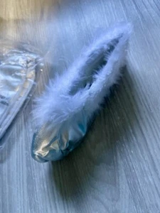 Feather Adjustable Slipper/Shoe Cover Dance/angel/fairy/show Fancy Dress. Sz 2-5 - Picture 1 of 3