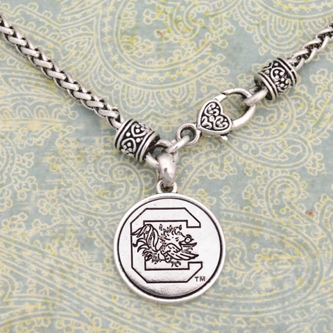 SOUTH CAROLINA GAMECOCKS SILVER LININGS NECKLACE 18" Cover