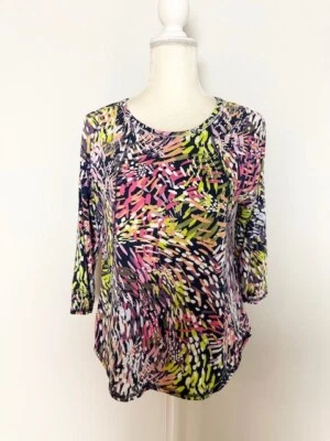 Camisa Westbound Petites para mujer talla PS multicolor cuello redondo mangas 3/4 Foto 1 de 4