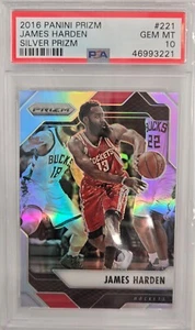Panini Prizm Silver Prizm James Harden #221 Rockets PSA 10 2016-17 - Imagen 1 de 2