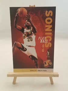 Folleto de colección Sonics Play Ball, Vs Pacers 28 de noviembre de 1999 del día del juego - Imagen 1 de 2