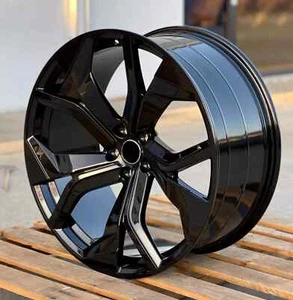 21" Gloss Black Wheels 21x9.5 5x112 +26 For Audi Q5 Q7 Q8 A6 A7 A8 S7 Rims Set 4 - Picture 1 of 5