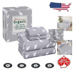 Soft Double Brushed Flannel Sheets - Full Size, Cute Baby Bear Pattern, 4-Piece - Picture 1 of 10