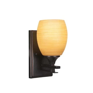 Toltec Uptowne 1 Light Sconce, Granite, 5" Cayenne Linen Glass - 131-DG-625 - Picture 1 of 1