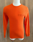 M Ralph Lauren Polo Men's Orange Waffle Knit Thermal Sleep Shirt medium Logo 3D