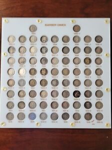 Complete 1892-1916 Barber Liberty Dime Set Collection Estate Sale *All 74 Coins*
