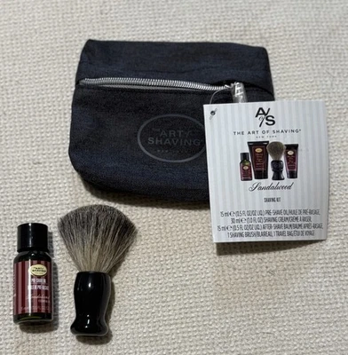 The Art of Shaving Kit de inicio de afeitado para hombre con bolsa - Sándalo - Solo 2 piezas Foto 1 de 3