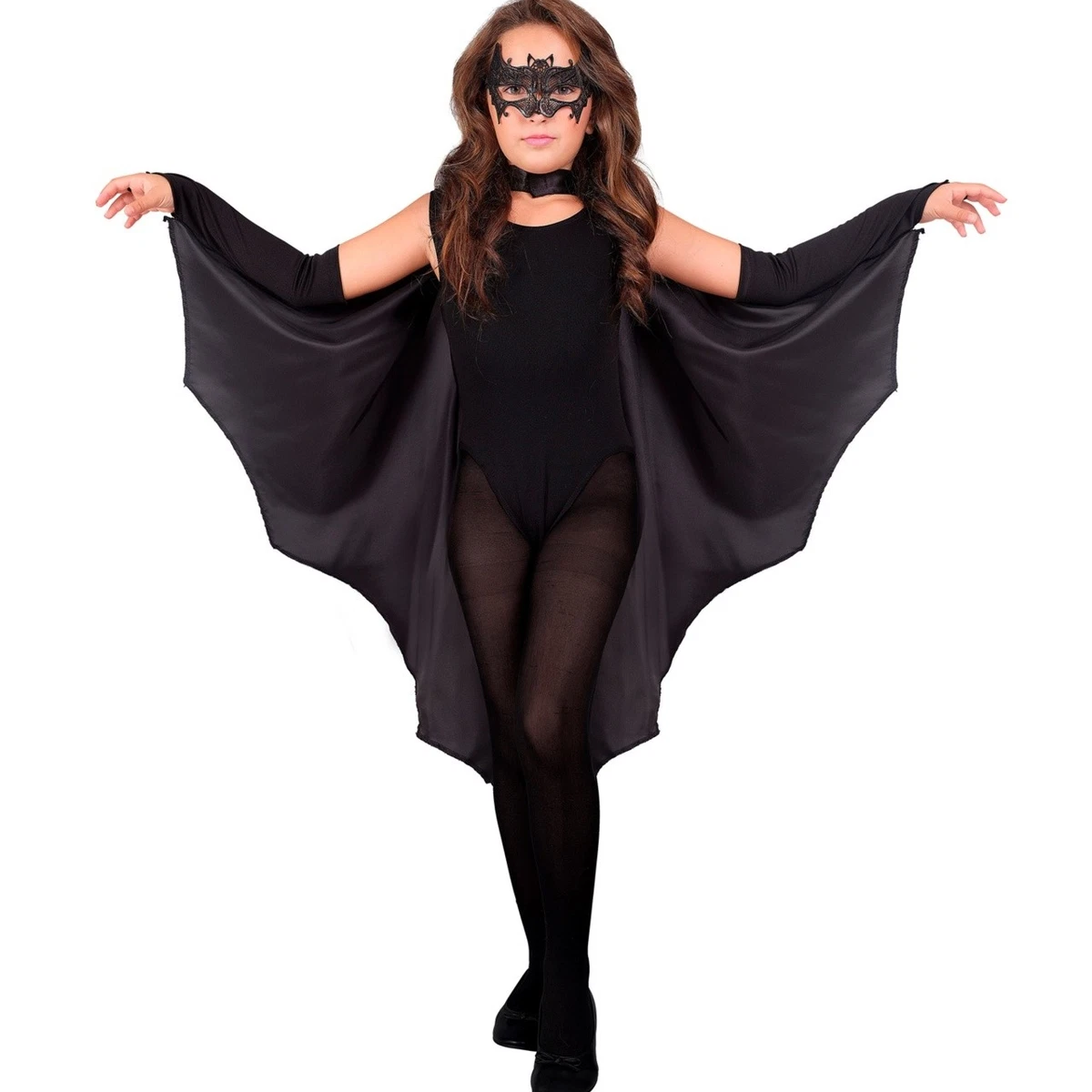 Fledermaus-Kostüm Für Kinder – Komplettes Set Mit Overall, Maske & Handschuhen Für Halloween
