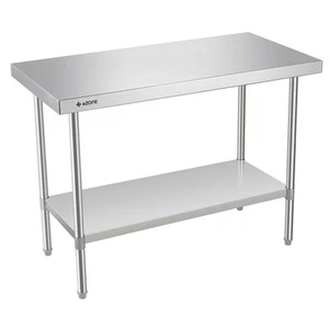 Mesa de preparación de alimentos de cocina comercial de acero inoxidable eZone 1200x600x900 mm - Imagen 1 de 4