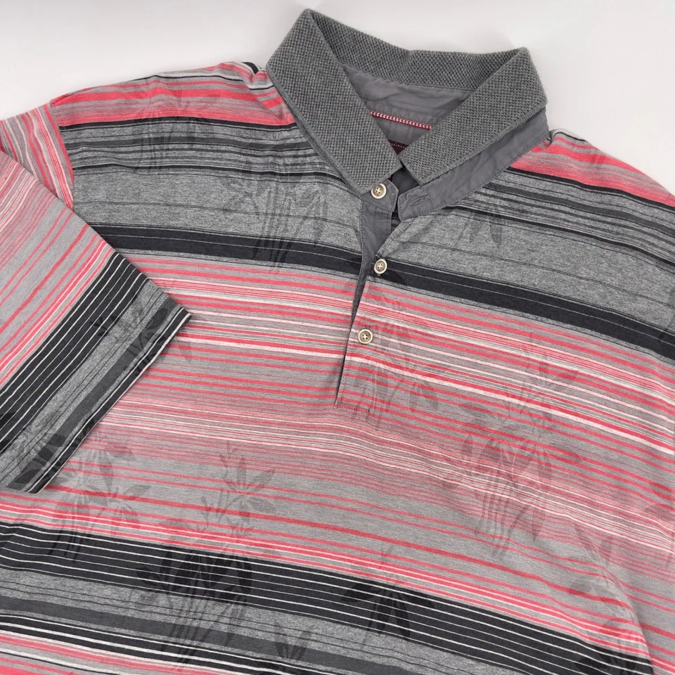 Tommy Bahama 18 Golf XL Polo Shirt Striped Floral Print Menswear - Image 1 of 4
