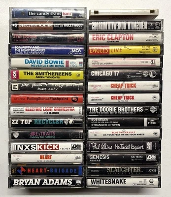 30x Rock/Metal Cassette Lot w/ Case (Doors, Rolling Stones, Dire Straits, INXS) - Image 1 of 4