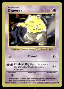 Pokemon Tcg Drowzee [Shadowless] #49 Pokemon Base Set LP - Picture 1 of 2