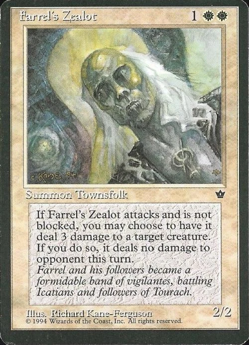 Farrel's Zealot (3) - Medium Play MTG Fallen Empires - Image 1 of 1