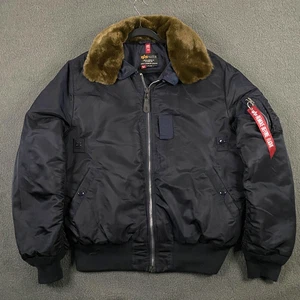 Alpha Industries Type B-15 Flying Jacket Mens XL Slim Fit Bomber Faux Fur Collar - Picture 1 of 9