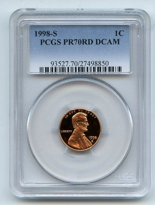 1998 S 1C Lincoln Cent Proof PCGS PR70DCAM - Image 1 of 1