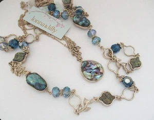 Lonna & Lilly 2 In 1 Necklace Gold Tone Blue New With Tags - Picture 1 of 3