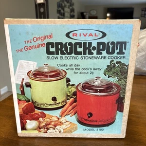 SEALED NEW 1970s Rival Crock Pot Slow Cooker 3.5qt Avocado 3100 Harvest H195T - Picture 1 of 6
