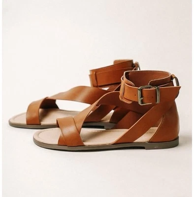 BOHME PEYTON ANKLE STRAP SANDALS IN BROWN SIZE 7.5 - Image 1 of 4