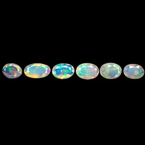 5.15 Ct (6 Pcs ) Glamorous Oval (Mix mm) Multi Color Facetted Rainbow Opal Gems - Picture 1 of 7