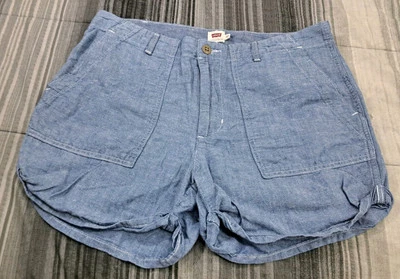Pantalones Cortos Levis Azul 30 Mujer Bolsillos Verano Aire Libre Caminar Lino Algodón  Foto 1 de 4
