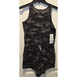 NWT Athleta Girl On the Go Romper gray camo L/12 - Picture 1 of 5