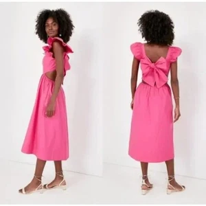 TUCKERNUCK x HYACINTH HOUSE Aspyn Midi Dress Bow Back Hot Pink Sz XXL NWT {PP22} - Picture 1 of 4
