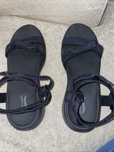 WOMENS SKECHERS BLACK STRAP ARCH FIT SANDALS SIZE 10. IN UNWORN CONDITION - Picture 1 of 6