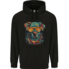 A Cool Dog With Glasses Mens 80% Cotton Hoodie