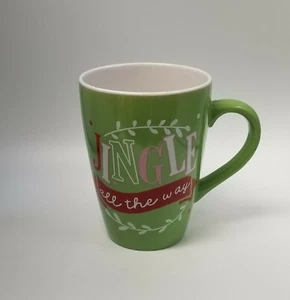 "Jingle all the way" Giant Christmas Vase Mug Green holiday season  - Picture 1 of 12