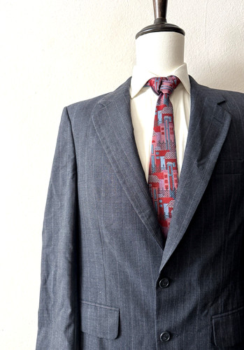 Burberry Prorsum vintage Tuta Giacca Cappotto Uomo 40R Grigio Rigato Lana M.i. USA