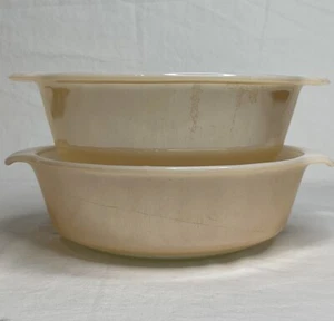 Peach Lustre Anchor Hocking Fire King 2 Casserole Dish 1 1/2 QT - Picture 1 of 8
