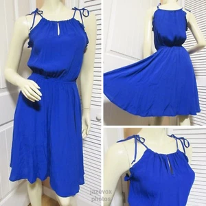 NWT Fraiche By J Royal Blue Sleeveless Dress M Made USA Boho Summer Resort Wear - Picture 1 of 12