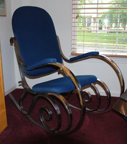 Vintage Mid-Century Modern Chrome Rocker Rocking Chair: Baughman, Maison Jansen Cover