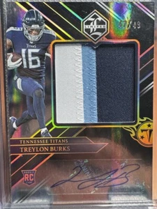 Treylon Burks 2022 Panini Limited #156 Jumbo Rookie Patch Auto RPA /49 - Picture 1 of 2