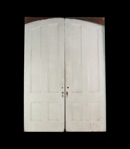Antique 4 Pane White Painted Wood Pocket Doors 103 x 72.5 Cover