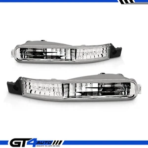 92-93 Honda Accord Euro Crystal Chrome OE Bumper Signal Parking Lights Pair - Picture 1 of 4