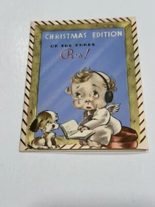 Vintage Greeting Card Christmas Angel Boy Dog Rust Craft G3 - Picture 1 of 4