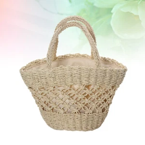 Summer Woven Bag Straw Rattan Handbag Beach Woven Bag Straw Woven Tote - Picture 1 of 11