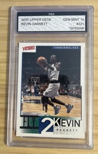 2000 Upper Deck Kevin Garnett Victory Fly 2 #321 Graded FGS 10 Gem MINT NBA HOF - Picture 1 of 2